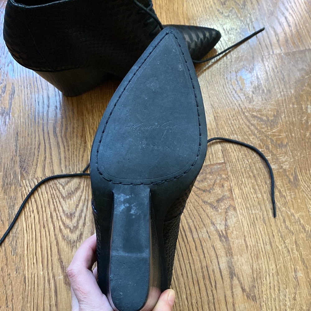 Kenneth Cole Black Python Embossed Booties - image 4